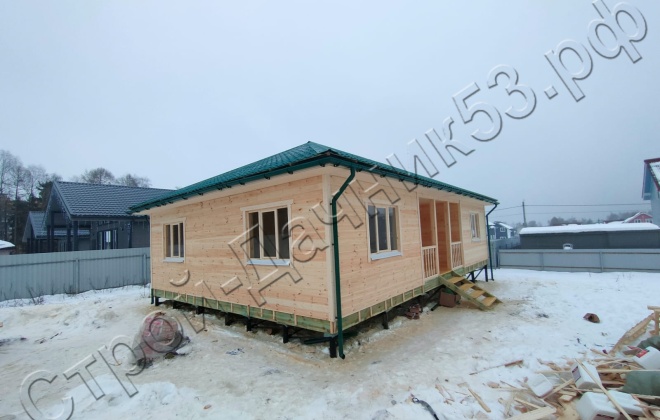 2 Каркасно-щитовой дом   Д-14, 12х8м, 96 М², Московская область, городской округ Истра, село Рождествено. (8)